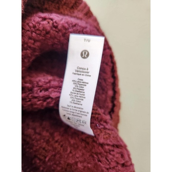 NWT Lululemon Ombre Knit Textured Beanie One size Red Merlot - Picture 6 of 9